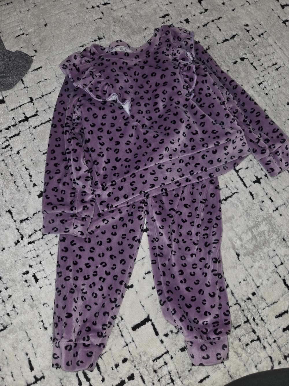 Btween Toddler Girls Out Fit Purple Cheetah 3t